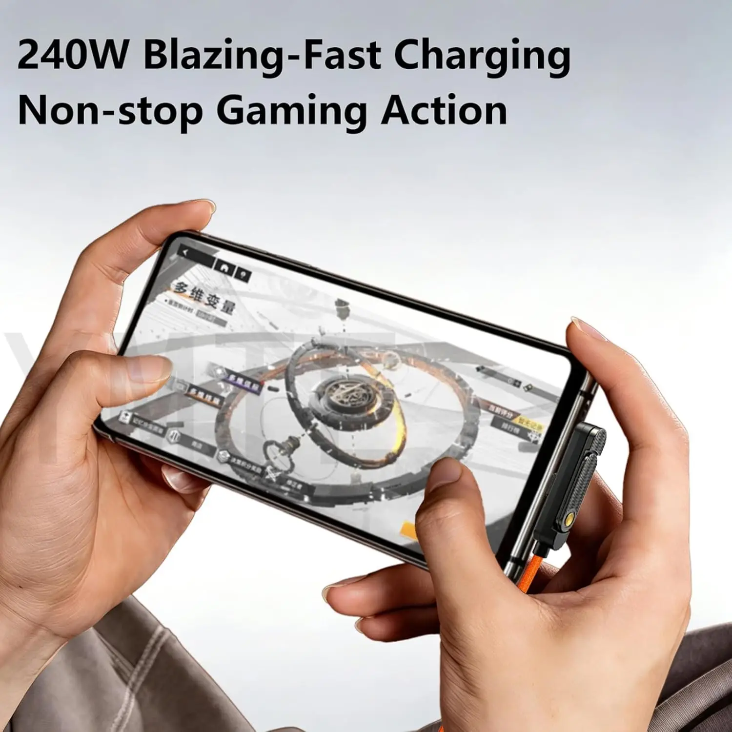 240W High-speed Charging Data Line Right Angle PD USB Type C To Type-C Cable with Built-in Phone Stand for IPhone Samsung Xiaomi 4