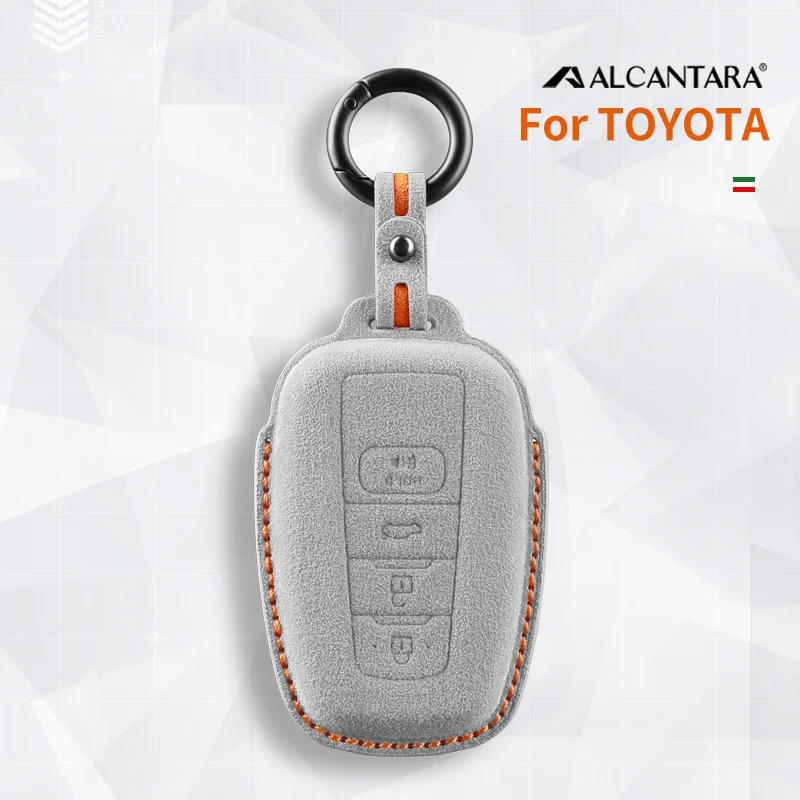 

Car Key Case Cover Alcantara For 2018-2022 Toyota RAV4 Camry Corolla Avalon C-HR Prius GT86 Highlander Accessories