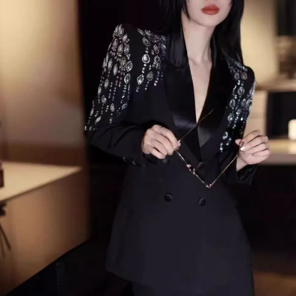 طقم بدلة نسائية رسمية بخصر عالي