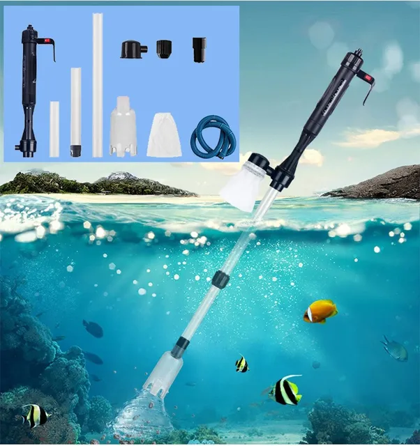 Fish Tank Cleaning Tools Electric Aquarium Accessories Automatic Gravel Cleaner Filter Fishbowl Replace Water Pump