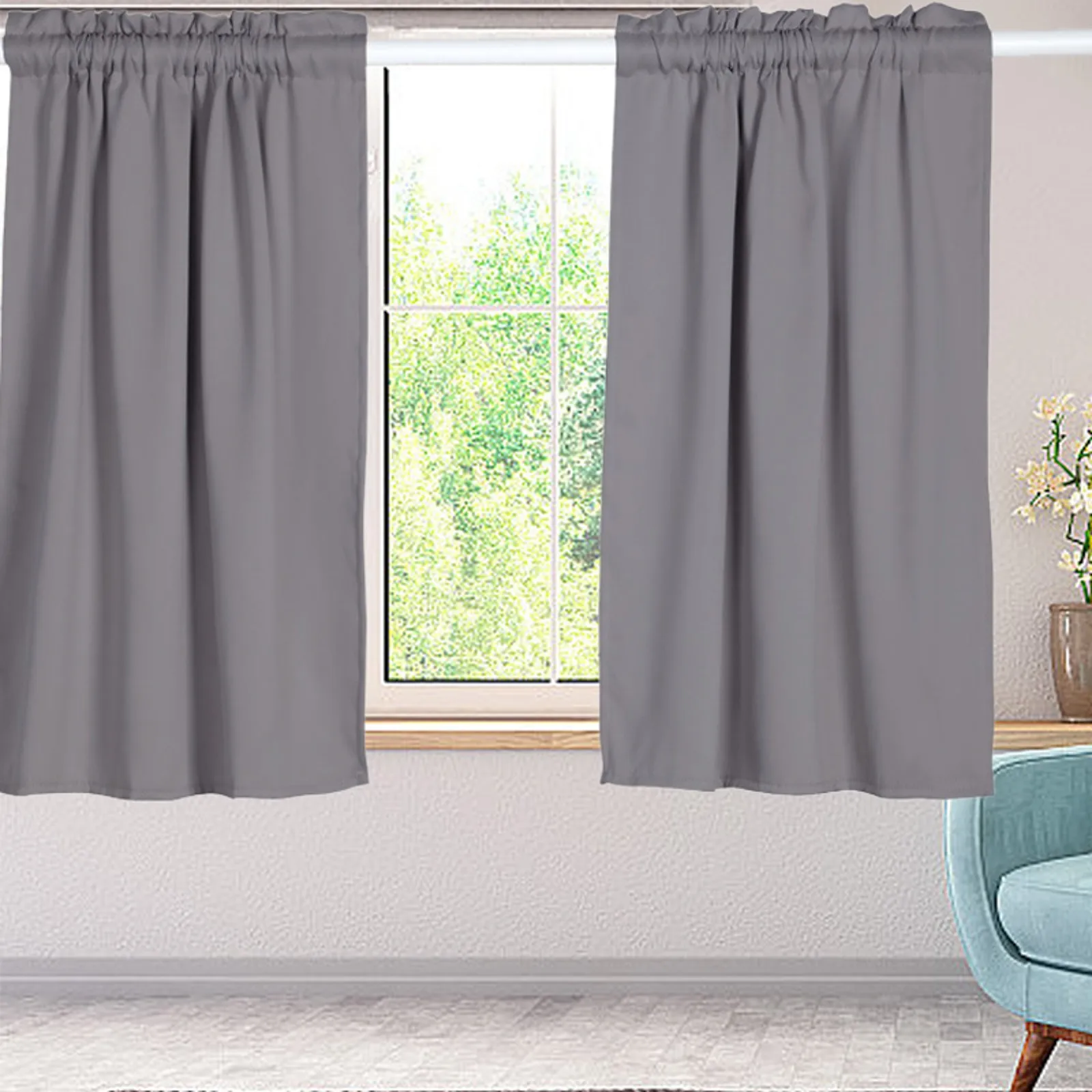 Kitchen Window Curtains Thermal Insulated Short Curtain for Bedroom Living Room Home Decor Window Top Small Drapes Cortinas 4