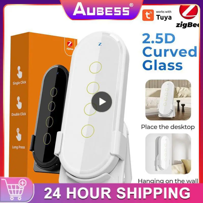 

Беспроводной сенсорный смарт-выключатель Tuya, 4 клавиши, 12 сцен, дистанционное управление, автоматизация умного дома, работает со шлюзом Zigee