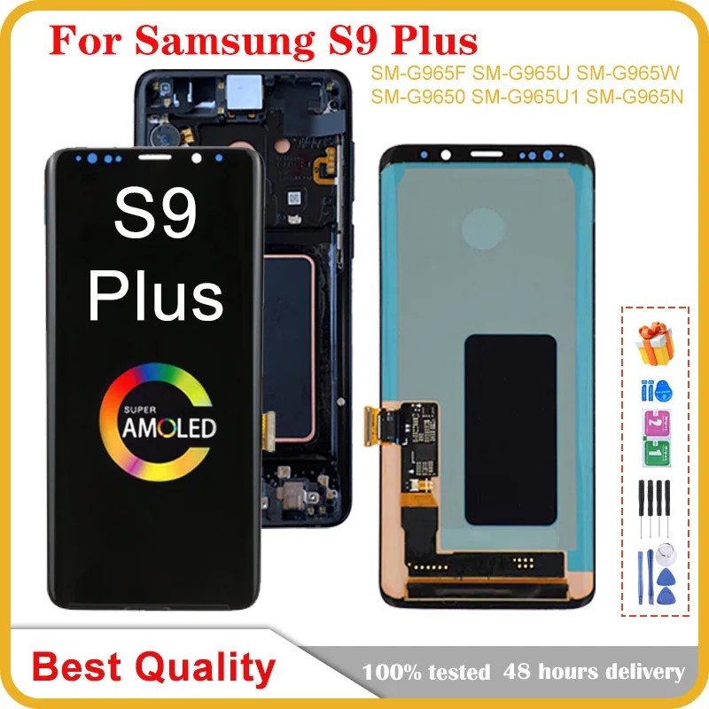 

Original S9 Plus LCD For Samsung Galaxy S9 Plus Display Touch Screen With Frame 6.2" S9+ SM-G965F G965U G965F/DS LCD S9 Plus