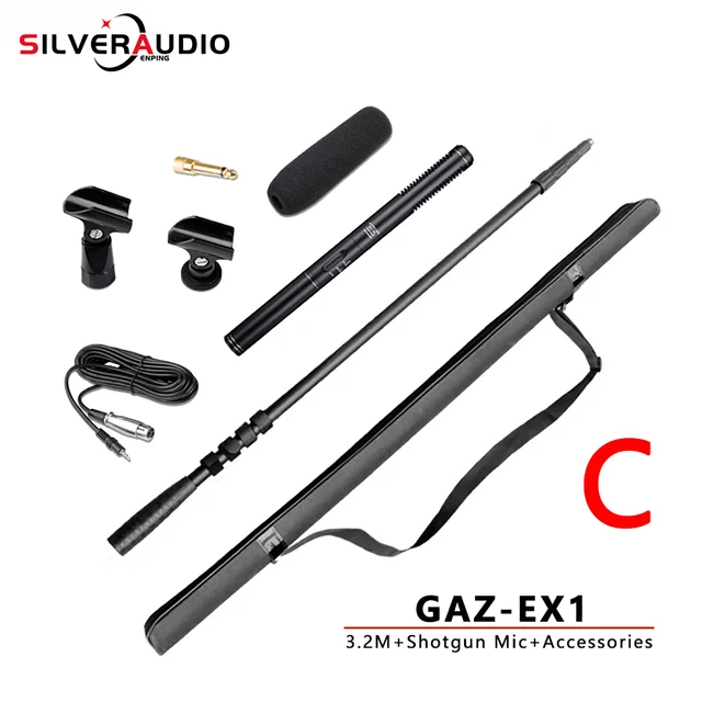 Gaz Ex1 3 2m 3 8m Microphone Extension Rod Interview Shrink Film Crew Pick Bar Booms Pole Carbon For Interviews Recording Aliexpress