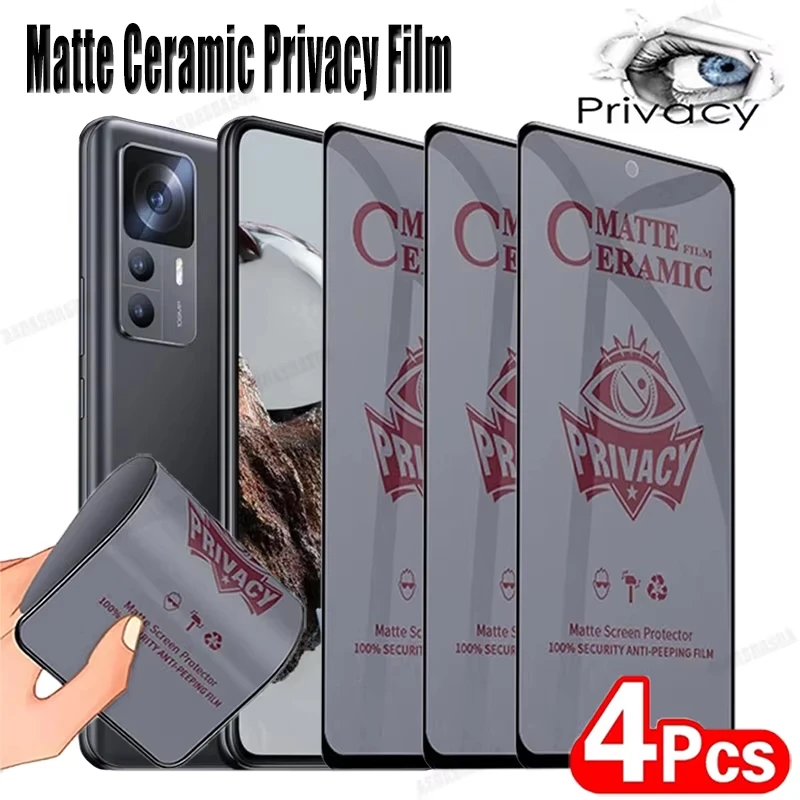 Film de confidentialité mat anti-traces de doigts en céramique (1 à 4 pièces) pour iPhone 17, 17 Pro Max, 16, 15 Pro Max, 13, 14, 12, 11, 7, 8, 6, Air, SE, XS