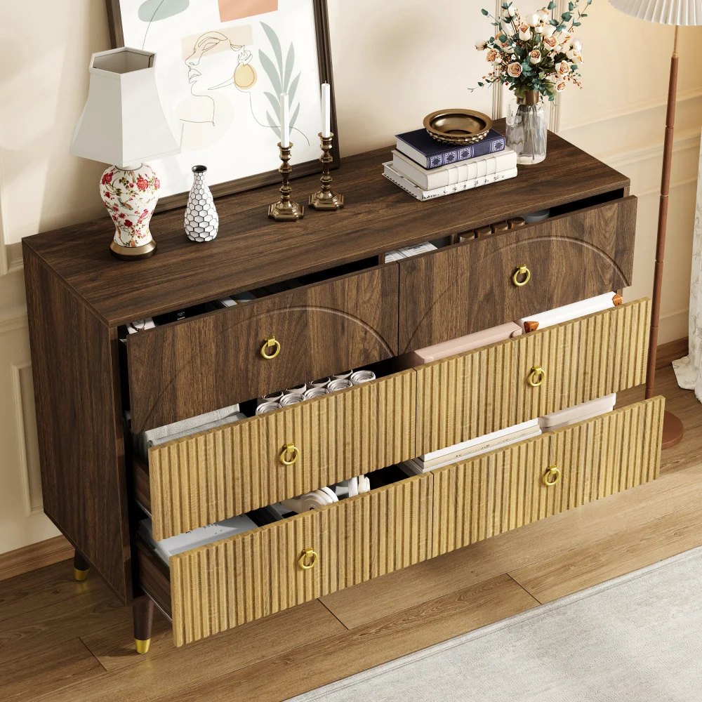 PINGGO Moderner Aufbewahrungsschrank Sideboard Kleiderschrank 120x40x81cm für Wohnzimmer Esszimmer Flur – Detail 8