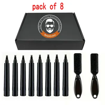 Vendita calda Kit penna per riempimento barba Pennello per rinforzare la barba Strumenti per modellare la colorazione della barba Matita per capelli marrone nero impermeabile Cosmetico uomo 1