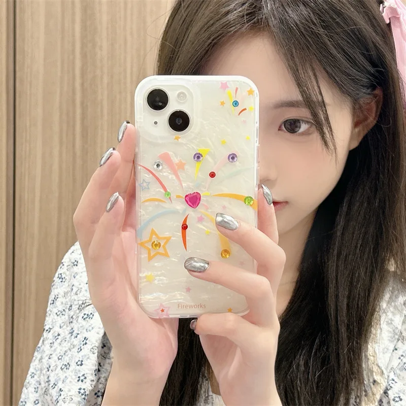 

Shell bottom fireworks single shell Phone Case For iphone 14 13 12 11 Pro Max X XR XSMAX 7 8 Plus SE TPU Case Cover new products