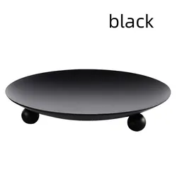 Decorative Iron Pillar Candle Holder and Pedestal Stand for Wax Candles and Spa Birthday Parties (Black)
