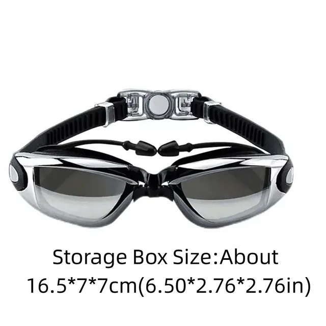 Black 3D Swimming Goggles Myopia 200-450 Frame High-Definition Soft Silicone Waterproof Anti Fog Swimming Goggles For Men Women 6