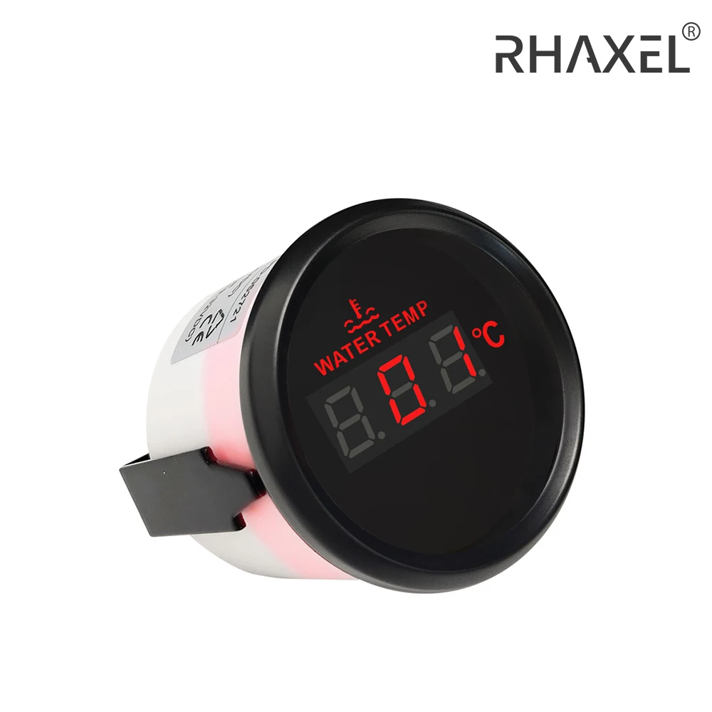 

RHAXEL 52mm Water Temp Gauge Meter 40-120℃ 12V/24V for Auto Car Motorcycle Boat with Red Backlight