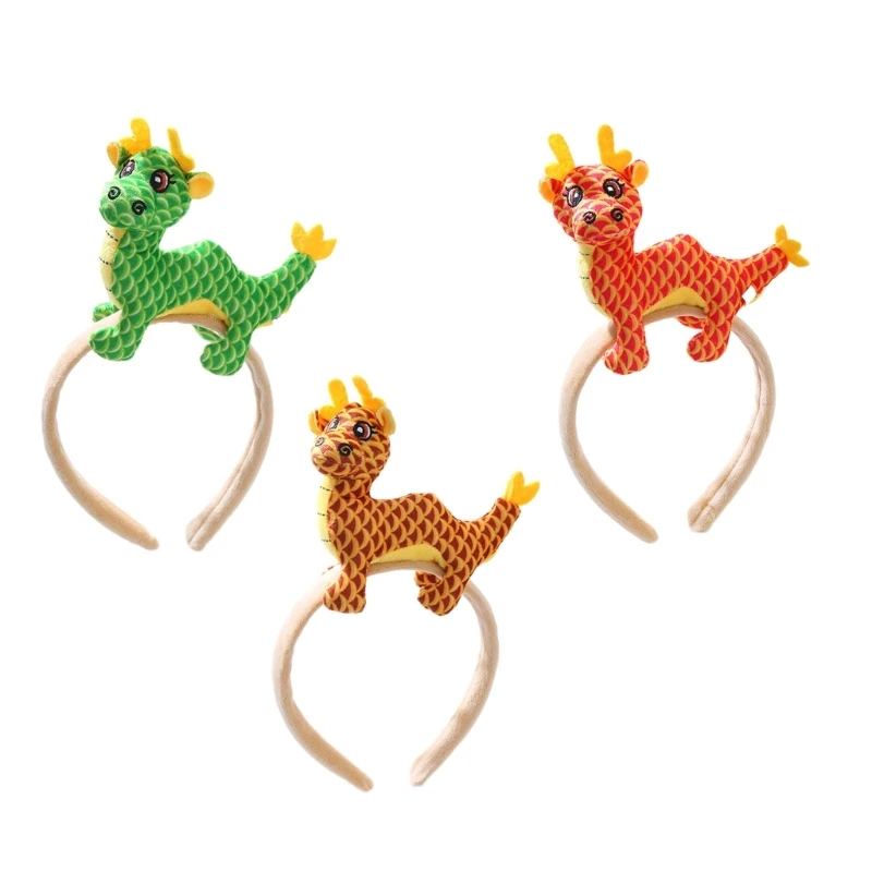 

Y1UB Новогодняя повязка на голову с драконом для взрослых, повязка на голову для новогодних выступлений, подарок для детей