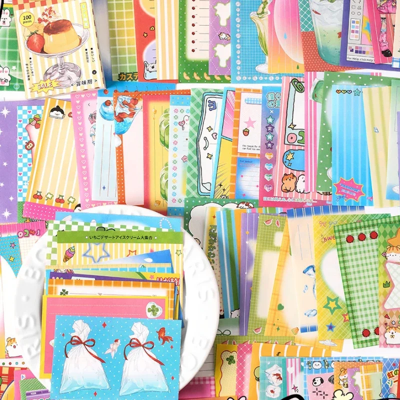 100Pcs Star Candy Material Paper Memo Pad Decoration Scrabooking DIY Collage Background Notes Paper Kawaii Stationery 5