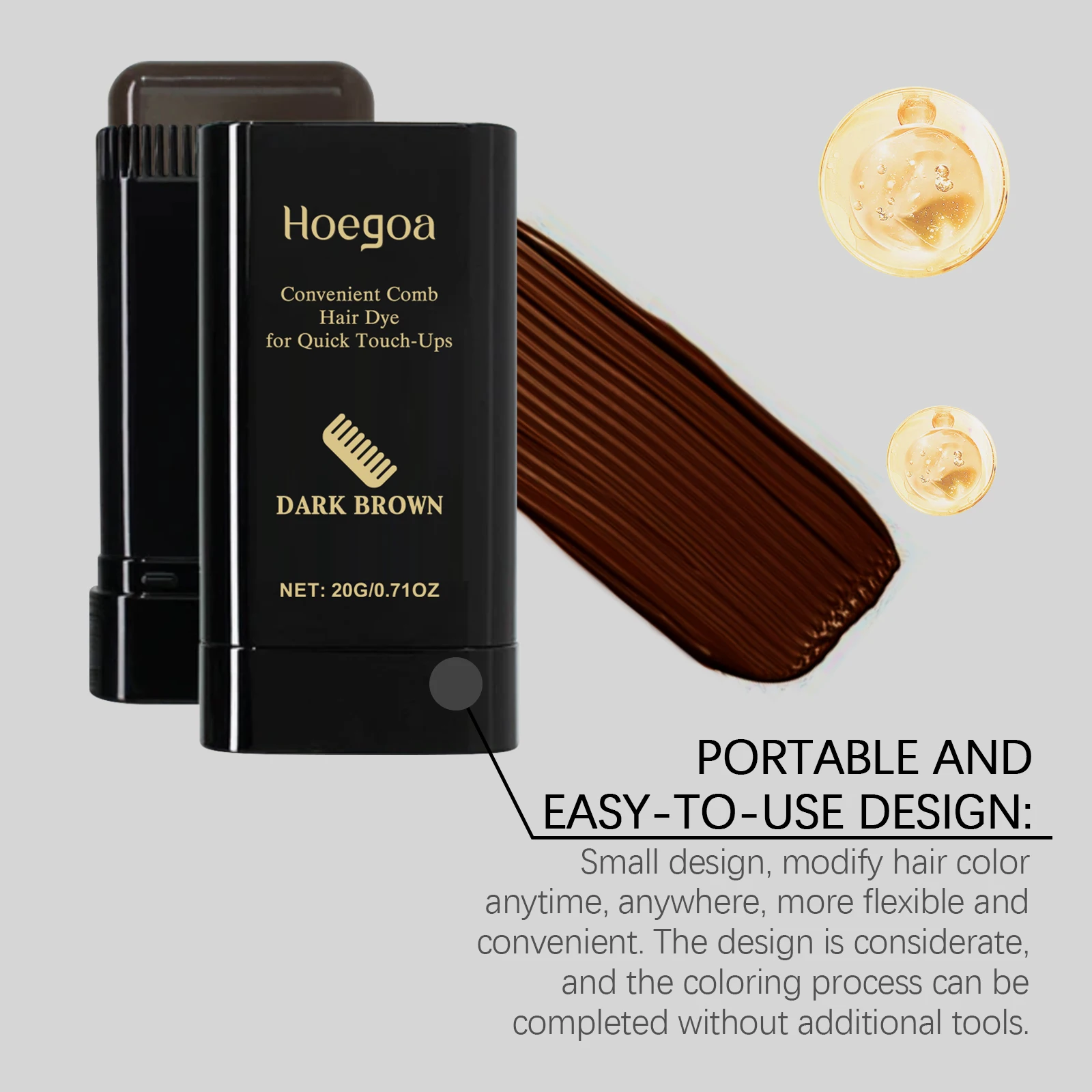 Hair Coloring Stick: Natural & Gentle, Non-Irritating, High-Pigment Temporary Hair Color