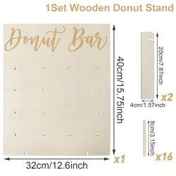 Rustic Wooden Donut Display Stand for Events and Celebrations (Style 8)