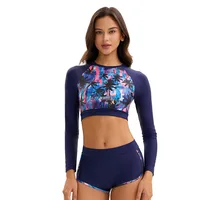 New Style Swimsuit Bikini  Long Sleeve High Waist Tree  Print Sun - Protecting Swimwear for Women Surfing Bathingsuit