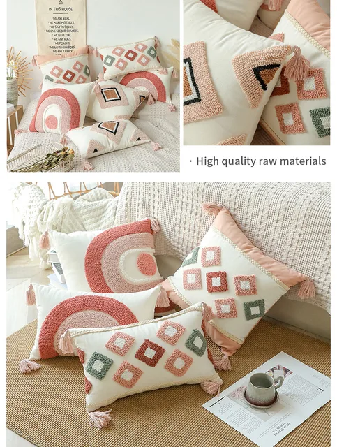 Fodera per cuscino trapuntato in stile marocchino 30x50 45x45cm tela di  cotone motivo geometrico federa per divano soggiorno decorare la casa -  AliExpress