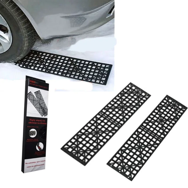 Off-Road Anti-skid Chain Traction Boards 1 Pair Recovery Track Mat for Car Truck Tire Traction Sand Mud Snow Ladder Ramp traction boards