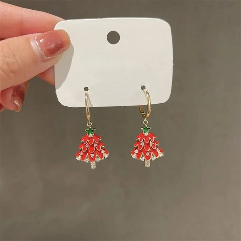 Weihnachtsbaum Ohrhänger Hochwertiges Nischendesign Damen_voghion.com