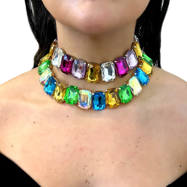 Colorful Statement Necklace - Diana Collar Necklace - Multi – Eye Candy Los  Angeles