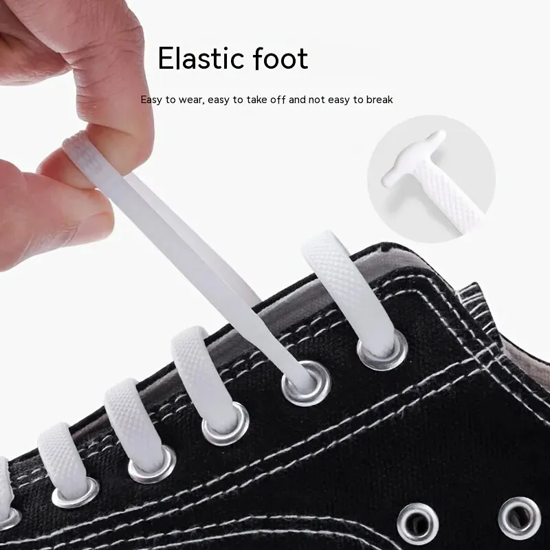 Silicone Shoelaces 16pcs/set Elastic No Tie Up T Shaped