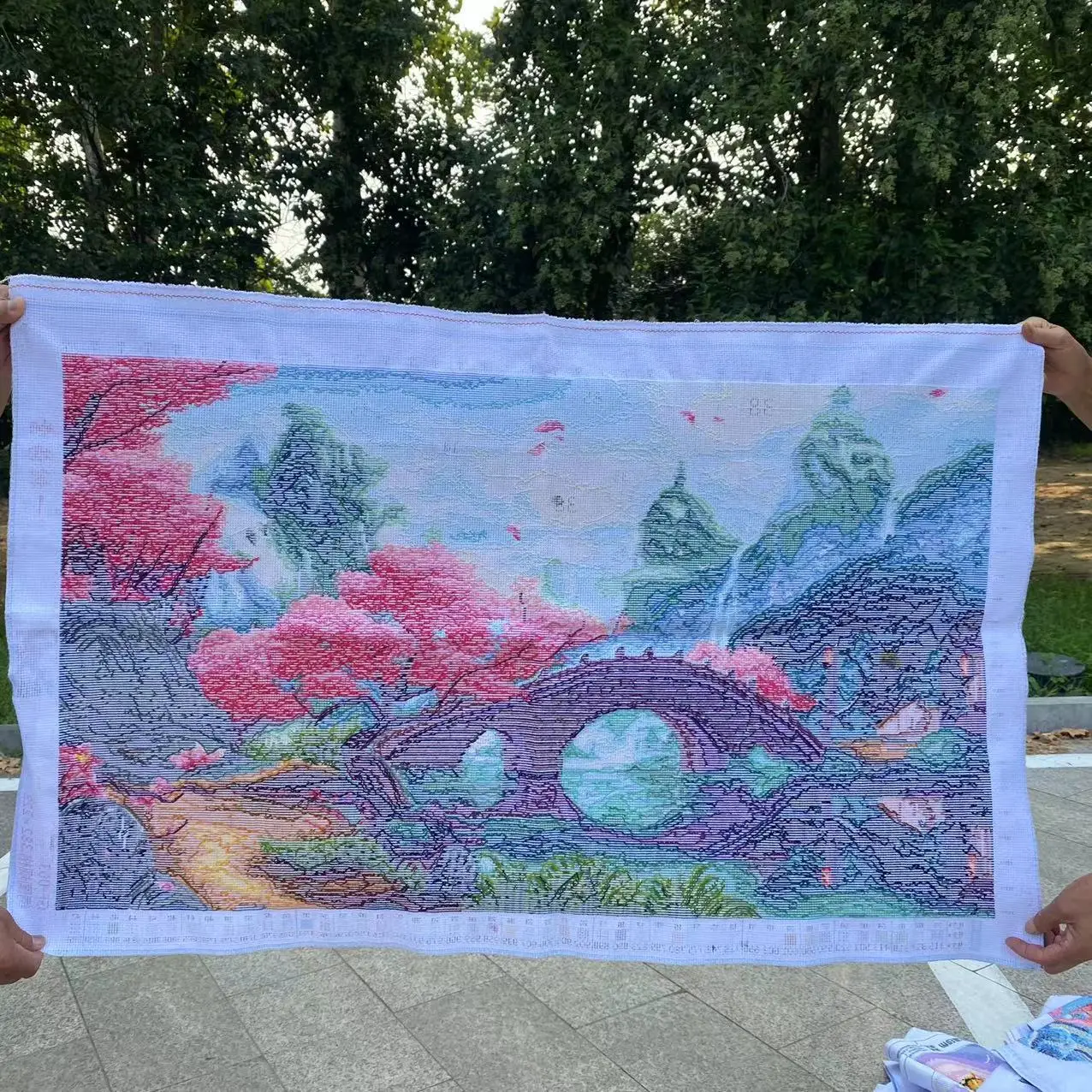 순수 수제 크로스 스티치 완제품, 인공 자수 지구상의 요정 나라의 그림, 완전 자수