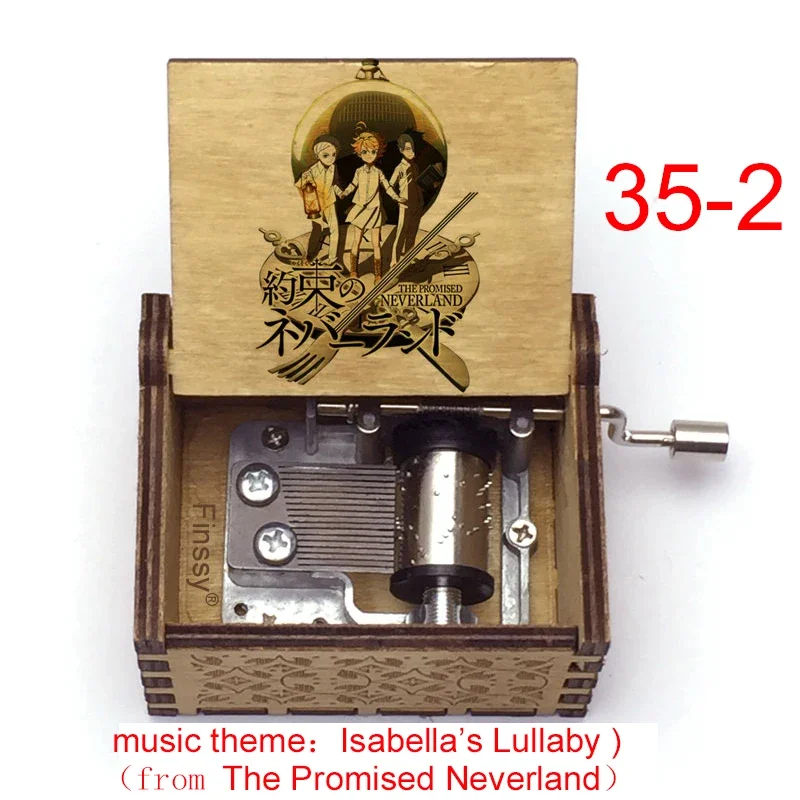 Anime The Promised Neverland Music Box Color Print Wooden Isabella's Lullaby Music Anime Fans Gift Party Casket Decoration