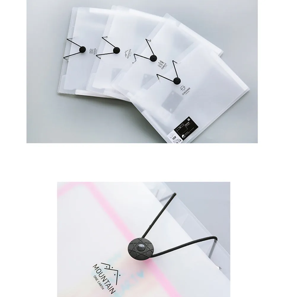 A4 확장형 파일 폴더 다층 플라스틱 문서 정리함 버튼 잠금 장치 사무실 학교 가정용 휴대용