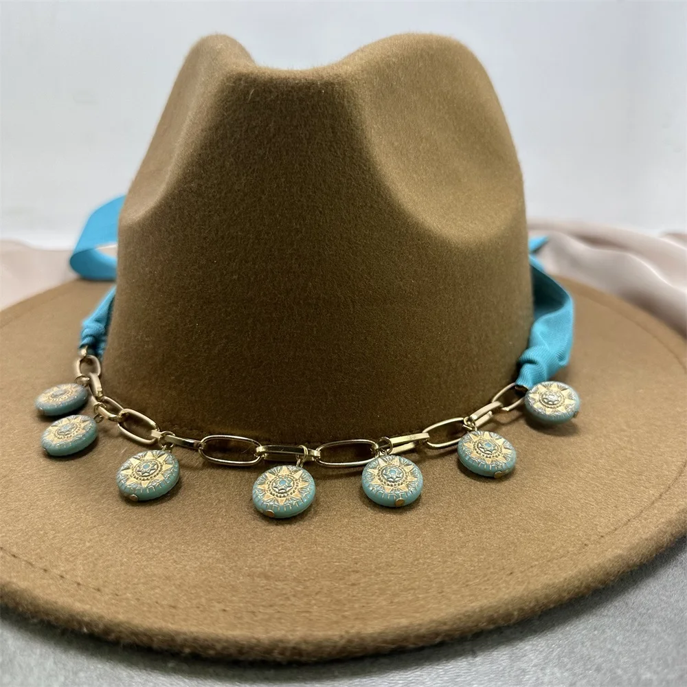 Boho Cowboy Hat Bands Leather Hat Belts for Straw Fedora Panama Hats Cow Head Hatbands Hat Decoration Replacement