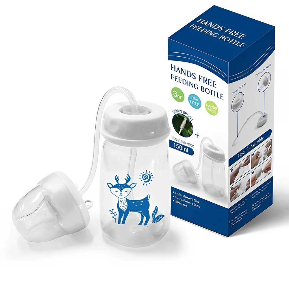 Erduo Plastic Baby Breast Feeding Milk Bottles Drinking Bottle Children with Straw for Water Babies Newborn Set Hands Free milk bottle feeding bottle baby feeding utensils