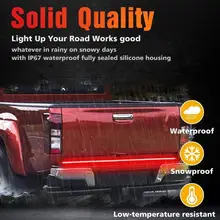  Pickup Truck Tail Light With 60-inch 150cm Pickup Truck Light Three-color Turn Signal Streamer Car Brake Warning Light 