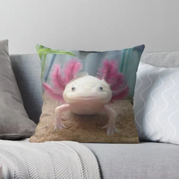 

Smiling Leucistic Axolotl Printing Throw Pillow Cover Decorative Fashion Case Hotel Home Wedding Pillows not include One Side