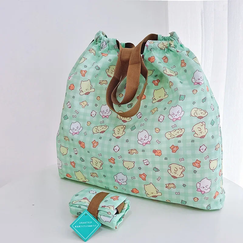 Sanrio women cartoon travel large capacity shoulder bag handbag hello kitty kids storage foldable environmental shopping bag 5