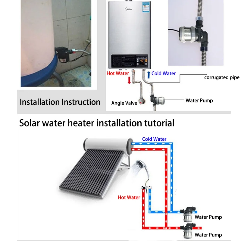 IP68 DC 12V 24V Stainless Steel Shaft Brushless 1/2" Water Pump Solar Water Heater Shower Circulation Fountain Pressurization stainless steel water pump