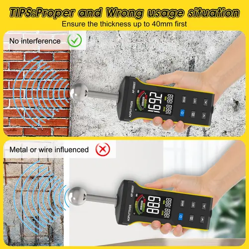 HoldPeak Digital Wood Moisture Meter for Walls Wood Masonry Concrete Color LCD Display Moisture Tester with Alarm Function - Image 5