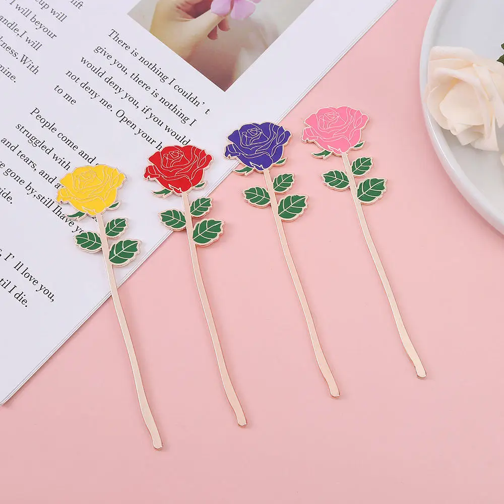 Bookmarks Flores Metal Marcapáginas De Metal Con Diseño De Rosas - 2 Piezas - Colores Rosa Y Dorado - Regalo Para Amantes De La Lectura Marcadores Libros Elegantes