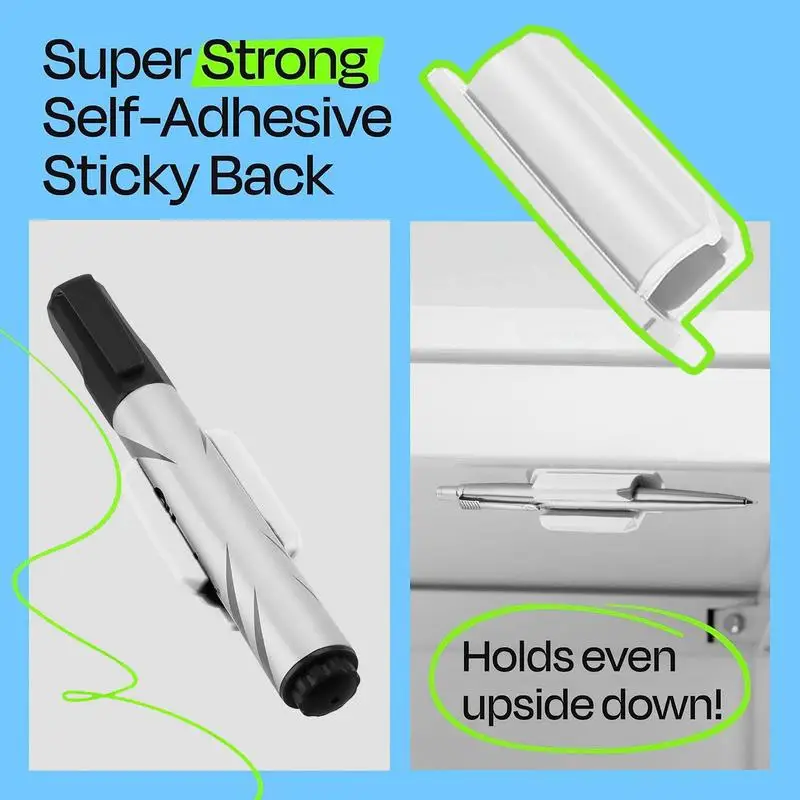 Silicone Pen Holder Adhesive Pen Cover Clips Learning Stationery School Supplies Desk Accessories Child Safe Writing Tools 5Pcs