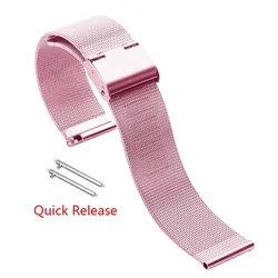 Premium Metal Strap Wristband in Sleek Design for Universal 22mm (Pink)