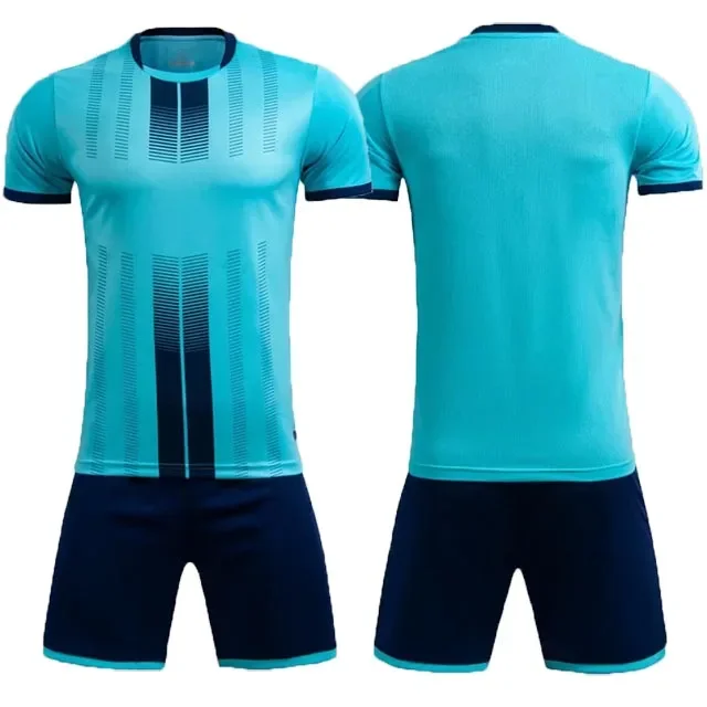 thumbnail image 1 of Conjunto de camiseta de fútbol para hombres y niños, chándal de fútbol, kit de camiseta de secado rápido, transpirable, uniforme de entrenamiento de equipo para hombres y niños, 1 of 5