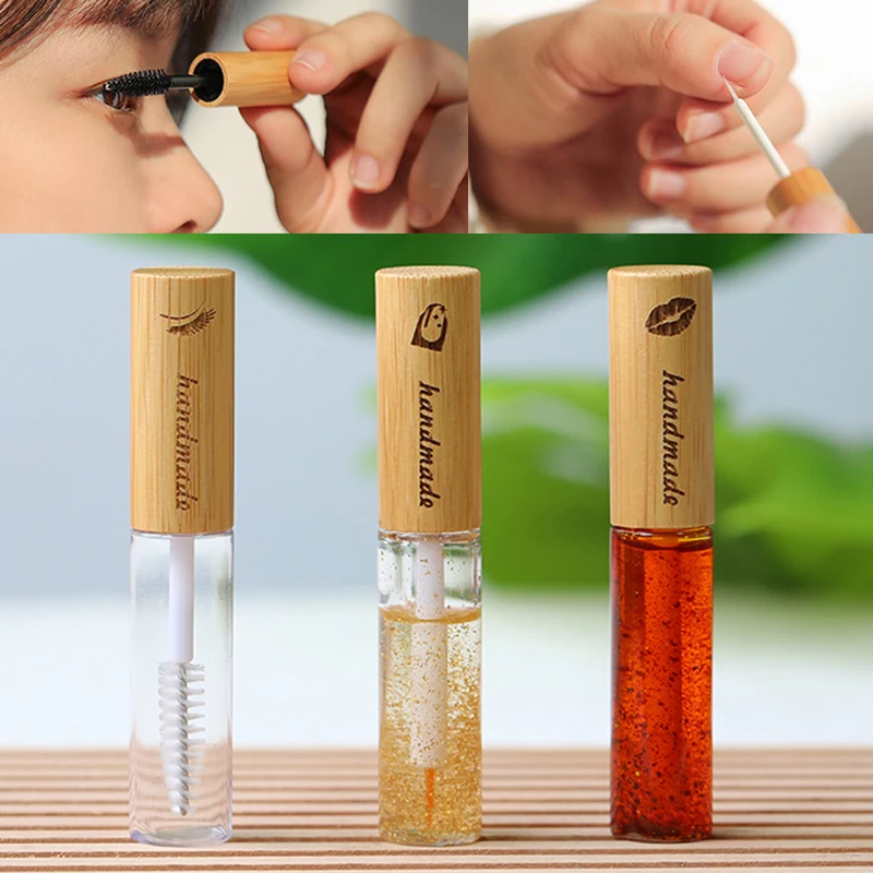 빈 마스카라 대나무 용기 튜브, 속눈썹 튜브, 바이알 병, 립 글로스 글레이즈, DIY 아이라이너, 포장 화장품 용기, 6 ml, 8ml