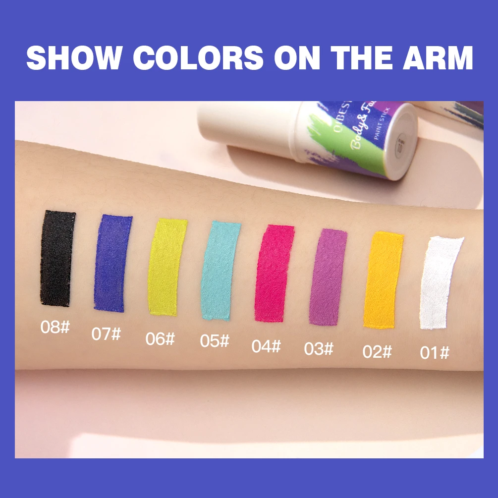 8 Colors Body Face Painting Stick Washable Long-Lasting Makeup Sports Eye Face Paint Sticks Pen Cosmetic For Halloween Party Art - Image 4