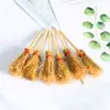 5PCS Kids Pretend Play Toys Wooden Dollhouse Miniature Broom Model DIY Doll Furniture Accessories Gift Girls Pretend Play Toys 2