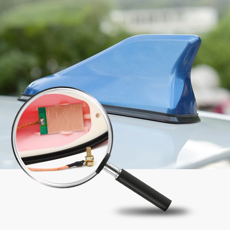 Car Antenna 16cm Universal Carbon Fiber Look Car Roof Top Mount Shark Fin