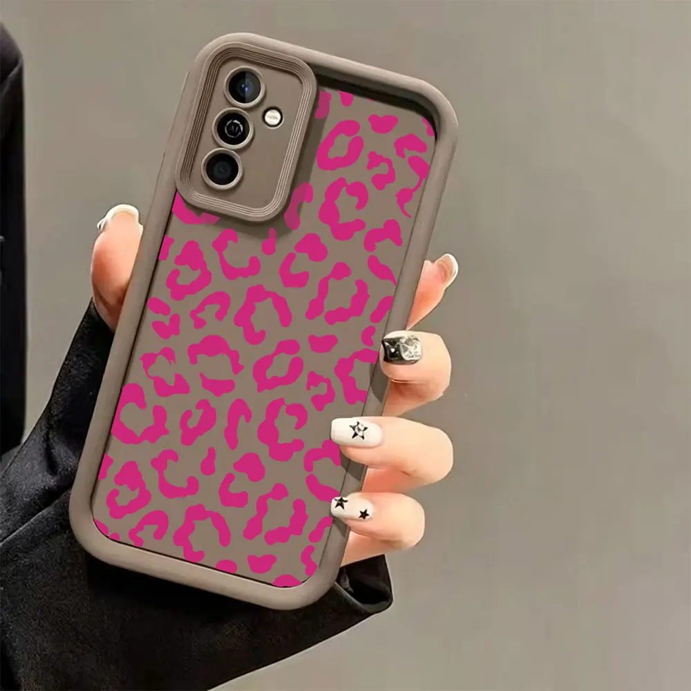 Pink Leopard Pattern Anti-Drop Silicon Phone Case