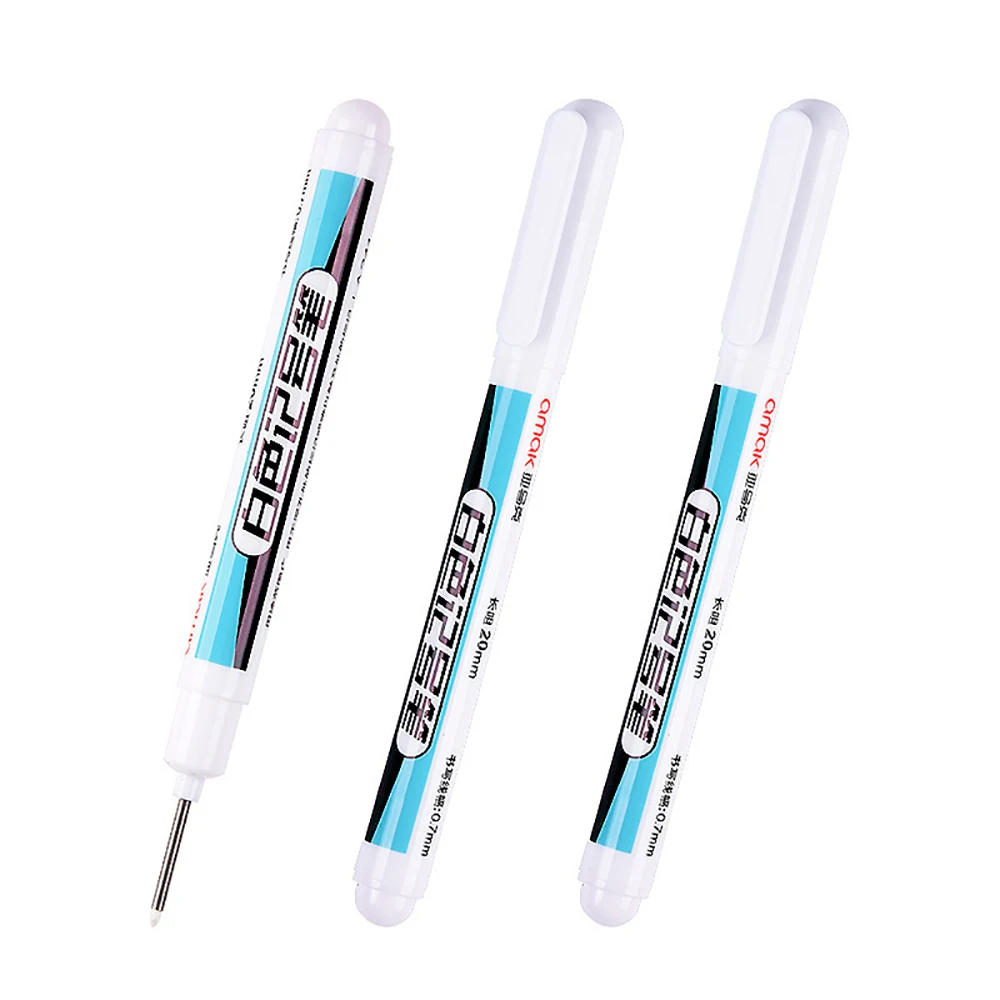 20mm Deep Hole Long Pen Tip Marker Metal Perforation Pen Waterproof Bathroom Woodworking Construction Decoration