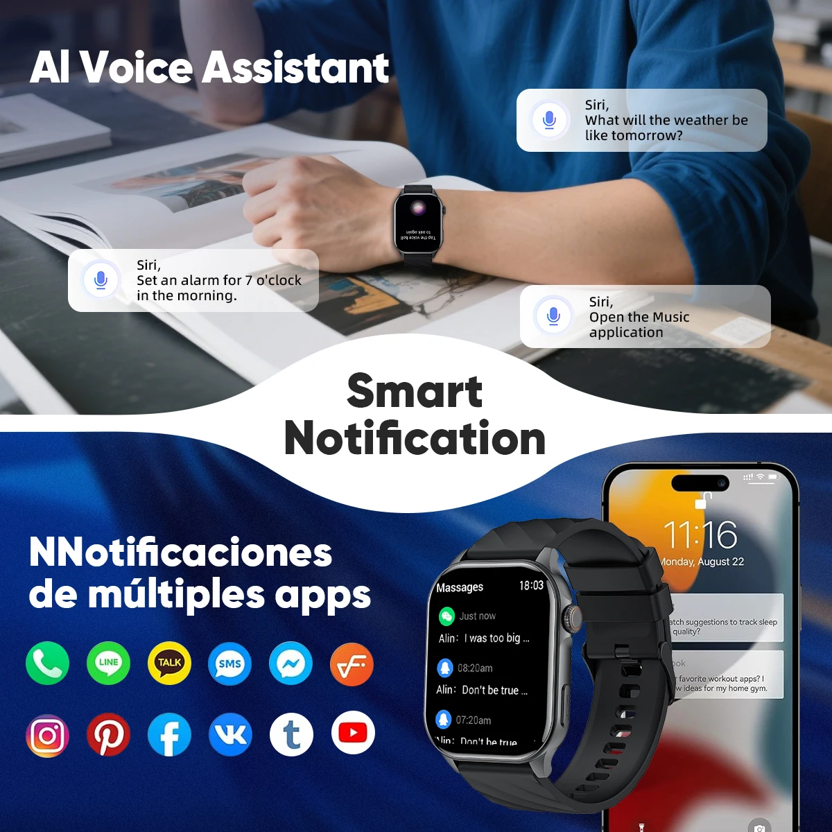 LIGE 2025 New Bluetooth Call Smartwatch Women Watch 100+ Sports Track Heart Rate Oximetry Monitoring Health Smartwatch Woman