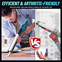 Cordless Caulking Gun, 29oz Electric Caulking Gun w/ 2000mAh Li-ion Battery, Caulk Gun with Stepless Speed Control, LED Light, 3 2