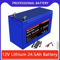 Batterie Lithium-ion 12V 24,5 ah, BMS intégré pour enfants, voiture électrique, alimentation électrique de Camping, stockage d'énergie solaire, éclairage LED 2