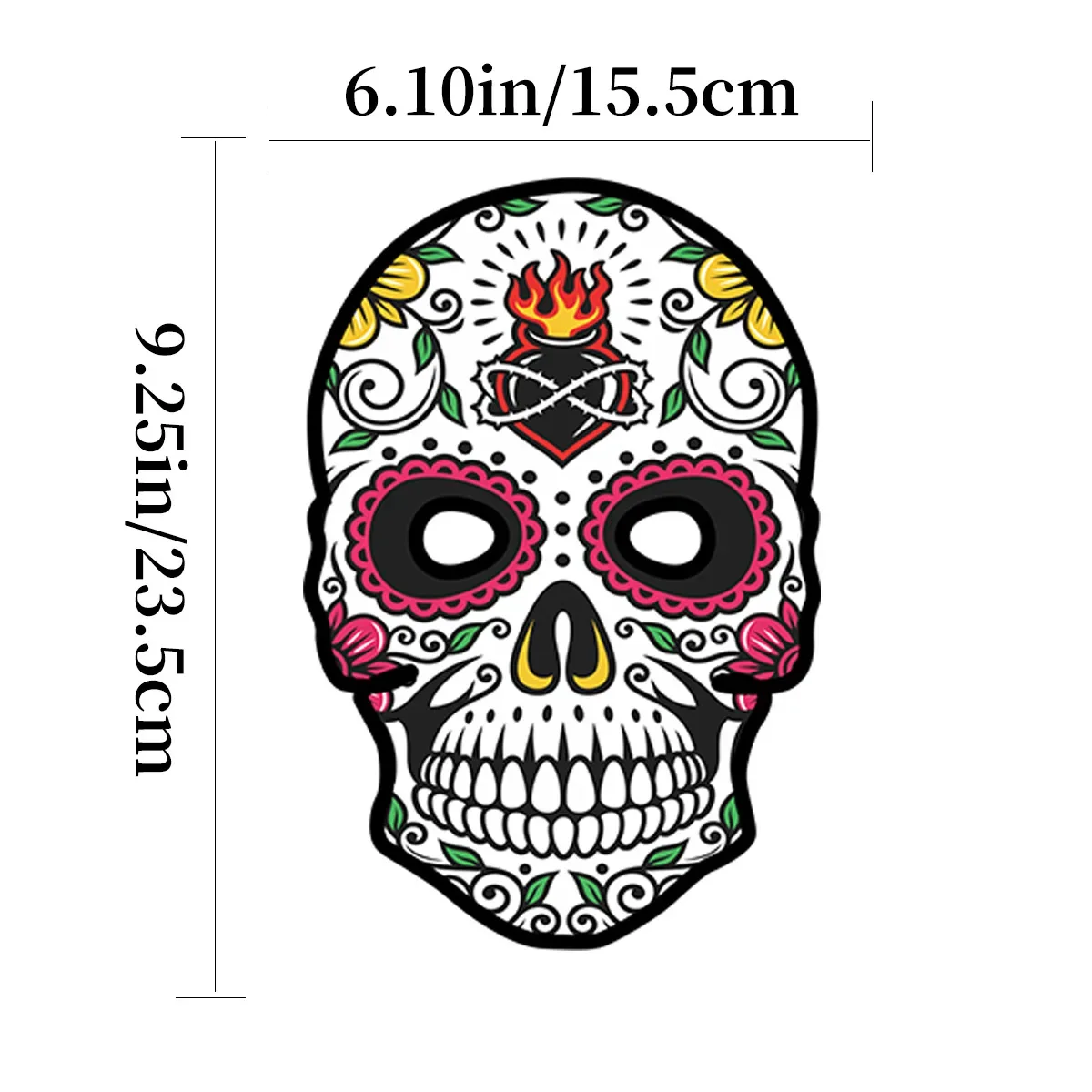 Colorful Paper Skull Dress Up Party Face Masks for Mexican Day of The Dead Theme Party Halloween Masquerade Decoration