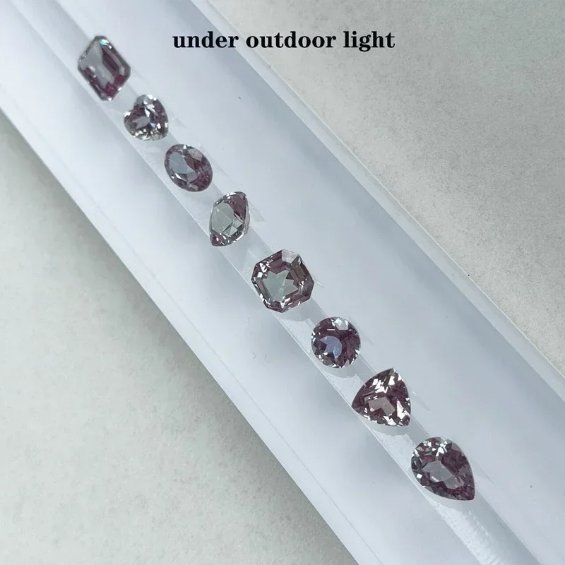 Alexandrite Lab Grown Edelstein, Farbwechsel, Stein, DIY-Charms, Ring, Halskette, Ohrringe, Hauptmaterialien, wählbar mit Zertifikat